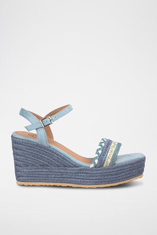 Sandalen met Sleehak - Blauw