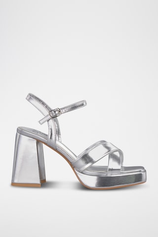 Sandalen met Hak - Zilverkleurig