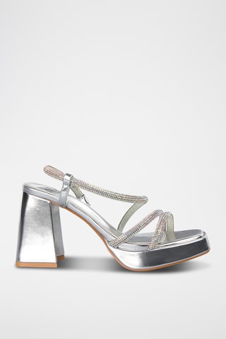 Sandalen met Hak - Zilverkleurig
