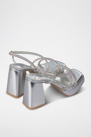 Sandalen met Hak - Zilverkleurig