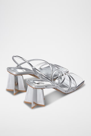 Sandalen met Hak - Zilverkleurig