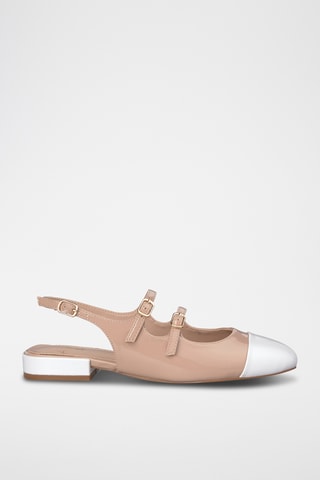 Gelakte Mary Janes - Beige