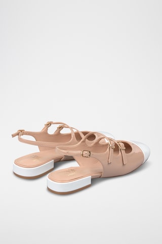 Gelakte Mary Janes - Beige