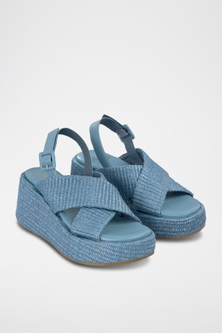 Sandalen met Sleehak - Hemelsblauw