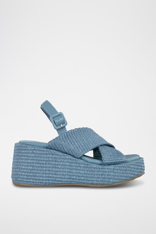 Sandalen met Sleehak - Hemelsblauw