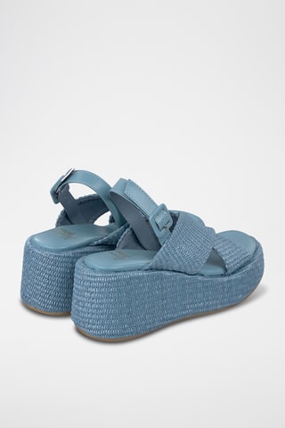Sandalen met Sleehak - Hemelsblauw