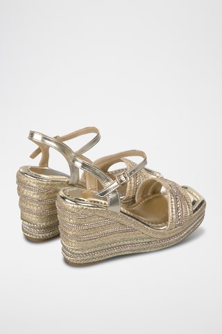 Sandalen met Sleehak - Goudkleurig