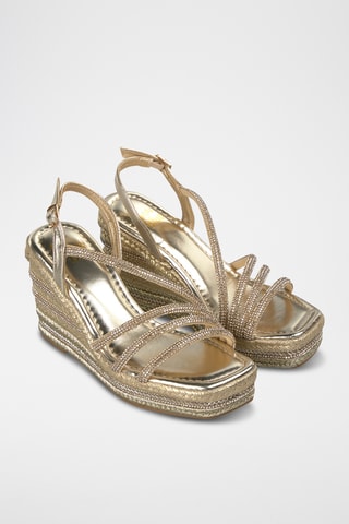 Sandalen met Sleehak - Goudkleurig