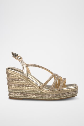 Sandalen met Sleehak - Goudkleurig