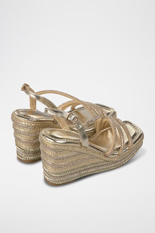 Sandalen met Sleehak - Goudkleurig