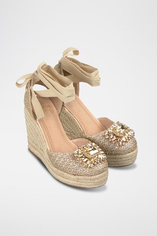 Espadrilles met Sleehak - Zilverkleurig