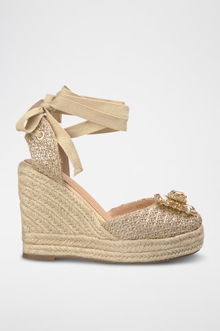 Espadrilles met Sleehak - Zilverkleurig