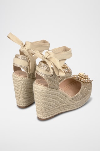 Espadrilles met Sleehak - Zilverkleurig