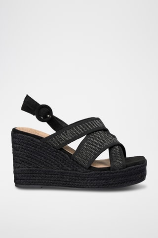 Sandalen met Sleehak - Zwart