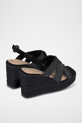 Sandalen met Sleehak - Zwart