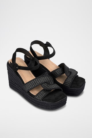 Sandalen met Sleehak - Zwart