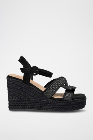 Sandalen met Sleehak - Zwart