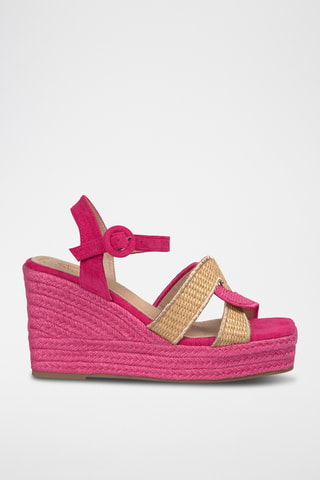 Sandalen met Sleehak - Fuchsia
