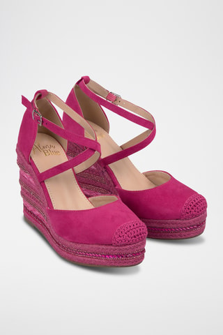 Espadrilles met Sleehak - Fuchsia