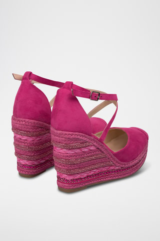 Espadrilles met Sleehak - Fuchsia