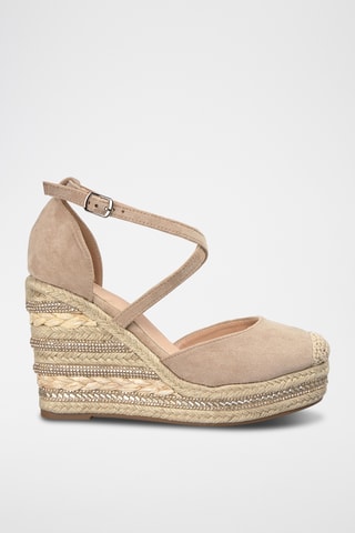 Espadrilles met Sleehak - Beige