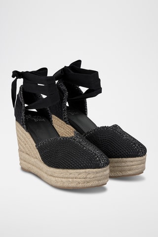 Espadrilles met Sleehak - Zwart