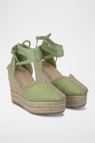 Espadrilles met Sleehak - Groen