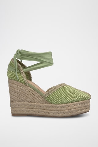 Espadrilles met Sleehak - Groen