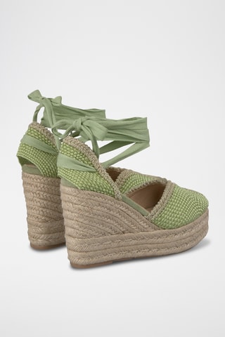 Espadrilles met Sleehak - Groen