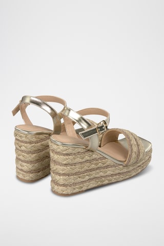 Sandalen met Sleehak - Goudkleurig