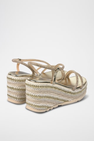 Sandalen met Sleehak - Goudkleurig