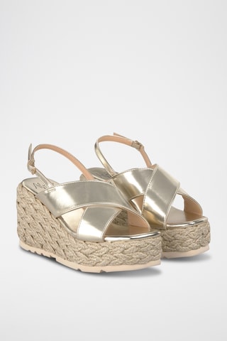 Sandalen met Sleehak - Goudkleurig