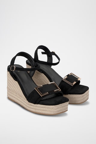 Sandalen met Sleehak - Zwart