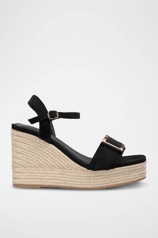Sandalen met Sleehak - Zwart