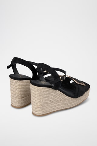 Sandalen met Sleehak - Zwart