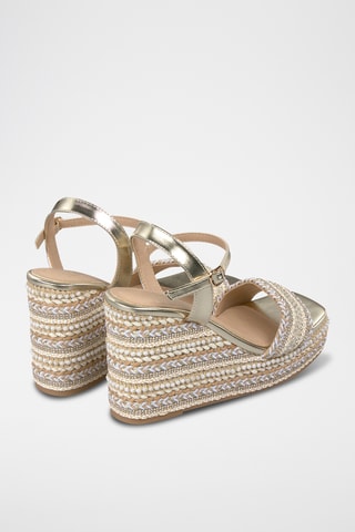 Sandalen met Sleehak - Goudkleurig