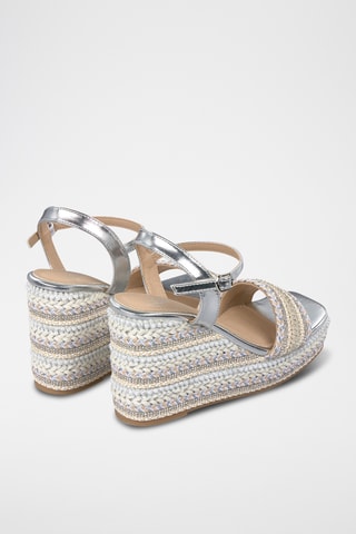 Sandalen met Sleehak - Zilverkleurig