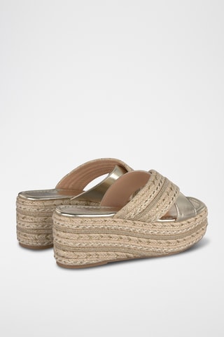 Platform Muiltjes - Goudkleurig en Beige
