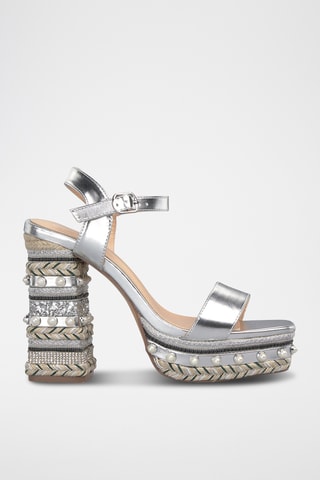 Sandalen met Hak - Zilverkleurig