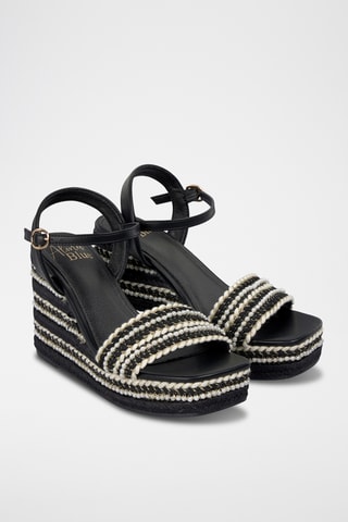 Sandalen met Sleehak - Zwart