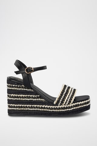 Sandalen met Sleehak - Zwart