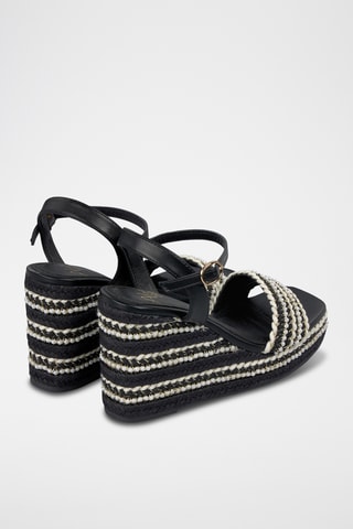 Sandalen met Sleehak - Zwart