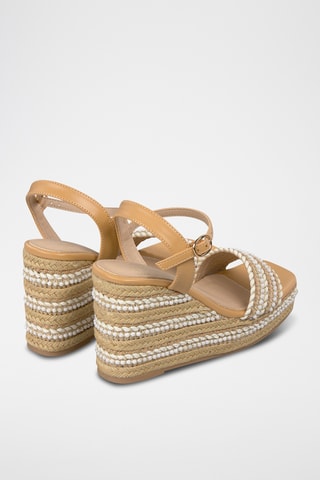 Sandalen met Sleehak - Camel