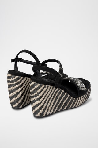 Sandalen met Sleehak - Zwart