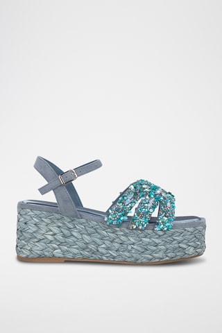 Sandalen met Sleehak - Hemelsblauw