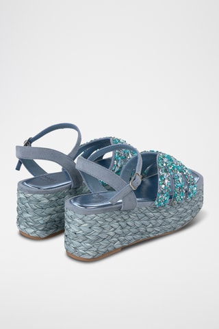 Sandalen met Sleehak - Hemelsblauw