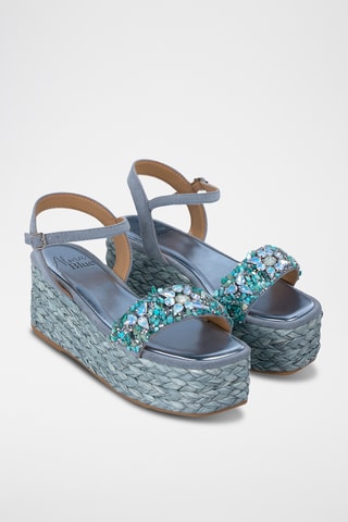 Sandalen met Sleehak - Hemelsblauw