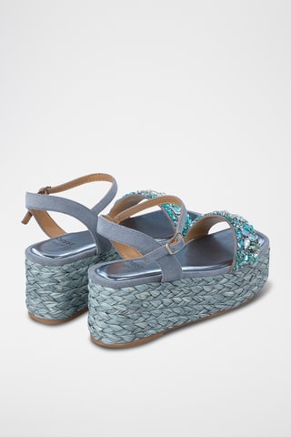 Sandalen met Sleehak - Hemelsblauw