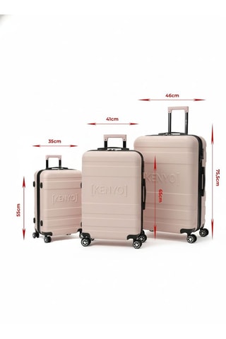 Set van 3 Trolleys - Roze - 55/65/75,5 cm - Roze