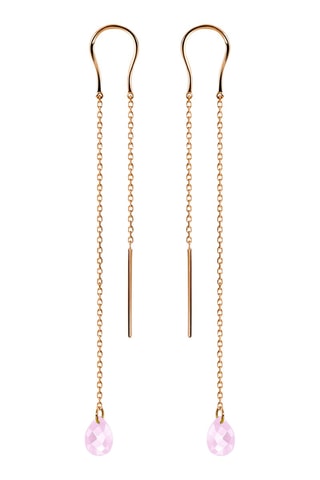Pendientes - Plata chapada en oro rosa y cuarzo